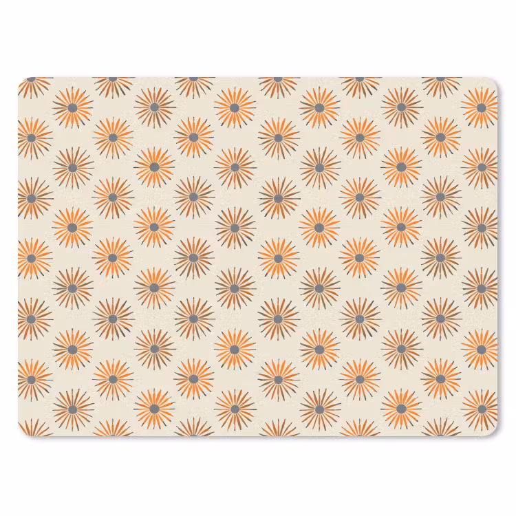 Madelief - Patroon - Oranje muismat rubber klein 262 -3d