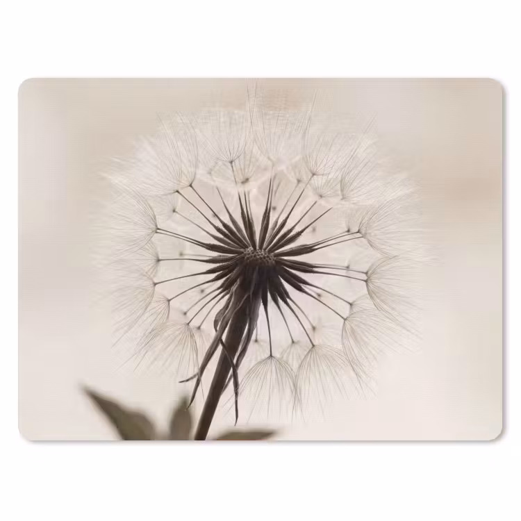 Paardenbloem - Minimalistisch - Wit muismat rubber klein -3d