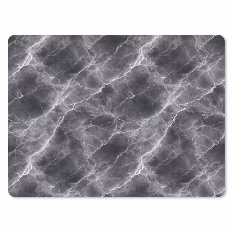 Donkergrijs - Bliksem - Marmer muismat rubber klein 262 -3d