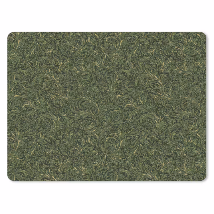 Donker - Groen - Krullend - Botanisch muismat rubber klein 262 -3d