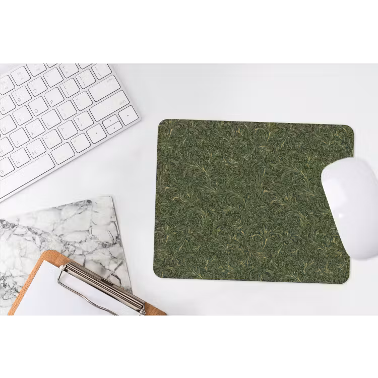Donker - Groen - Krullend - Botanisch muismat rubber klein 262 -witbureau