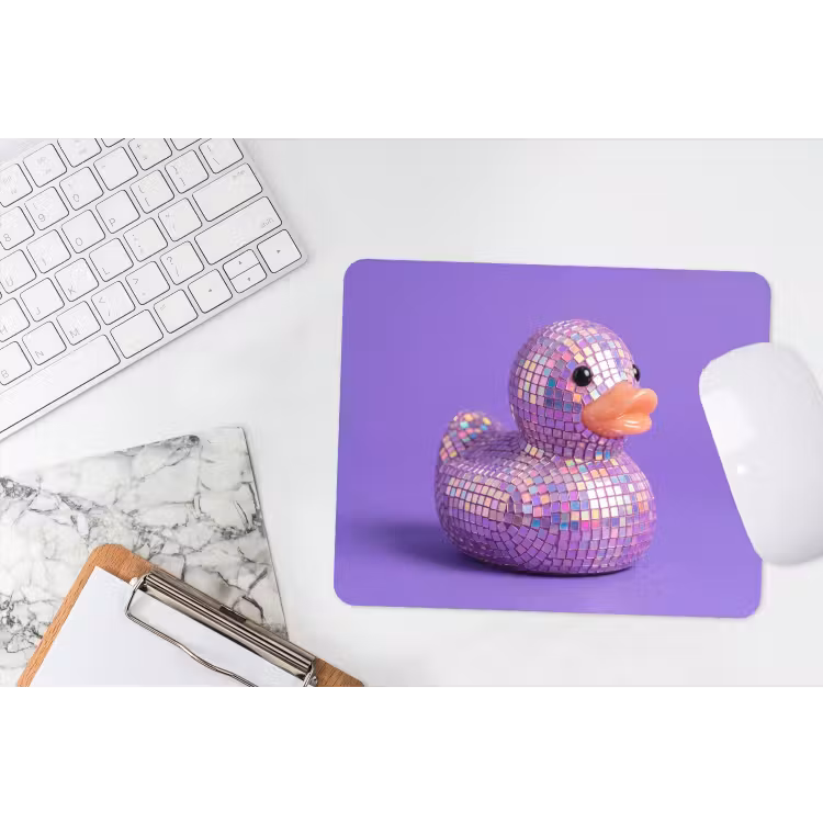 Disco - Eend - Paars muismat rubber klein -witbureau