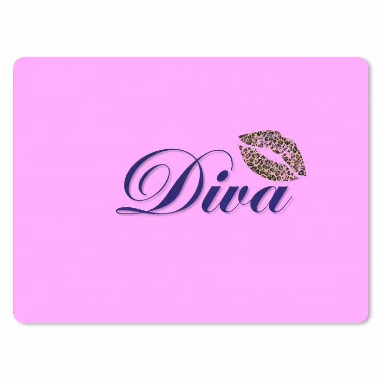 Diva - Lip - Panterprint - Roze muismat rubber klein -3d