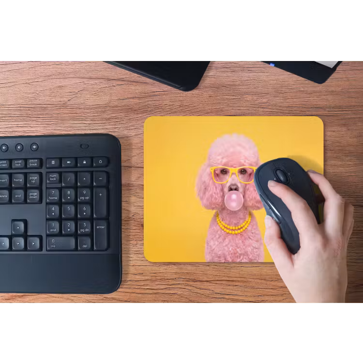 Hond - Kauwgum - Dieren - Modern - Roze muismat rubber klein -toetsenbord