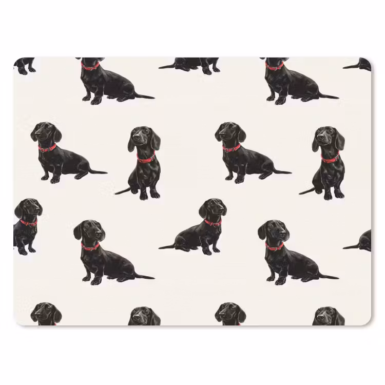 Hond - Patroon - Zwart muismat rubber klein 262 -3d
