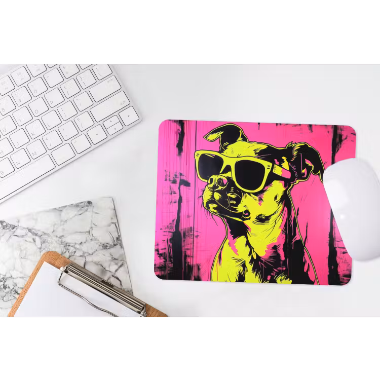 Hond - Zonnebril - Roze - Art muismat rubber klein -witbureau