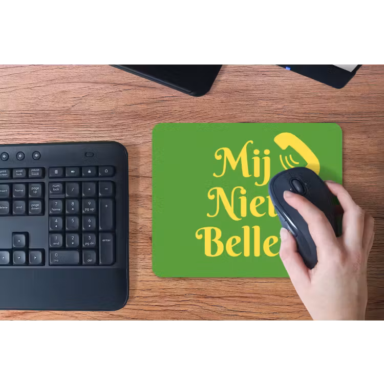 Mij niet bellen - Telefoon - Groen muismat rubber klein -toetsenbord