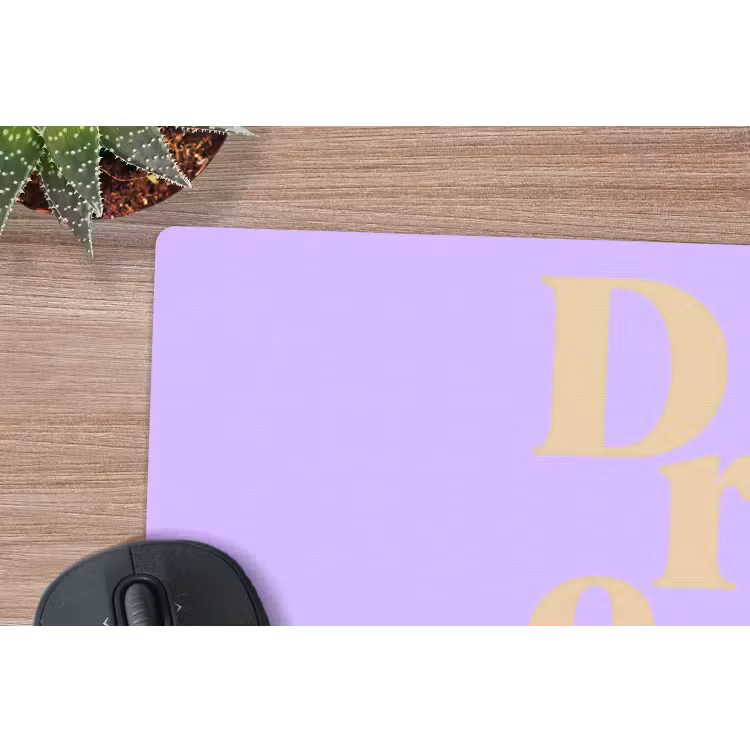 Dream - Paars - Typografisch muismat rubber klein -closeup