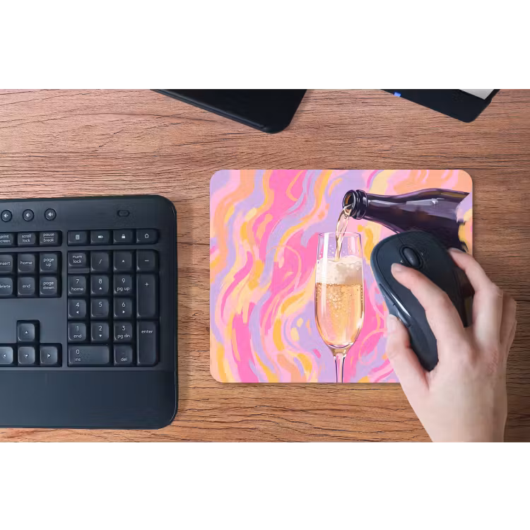 Drank - Inschenken - Feest - Abstract - Roze muismat rubber klein -toetsenbord