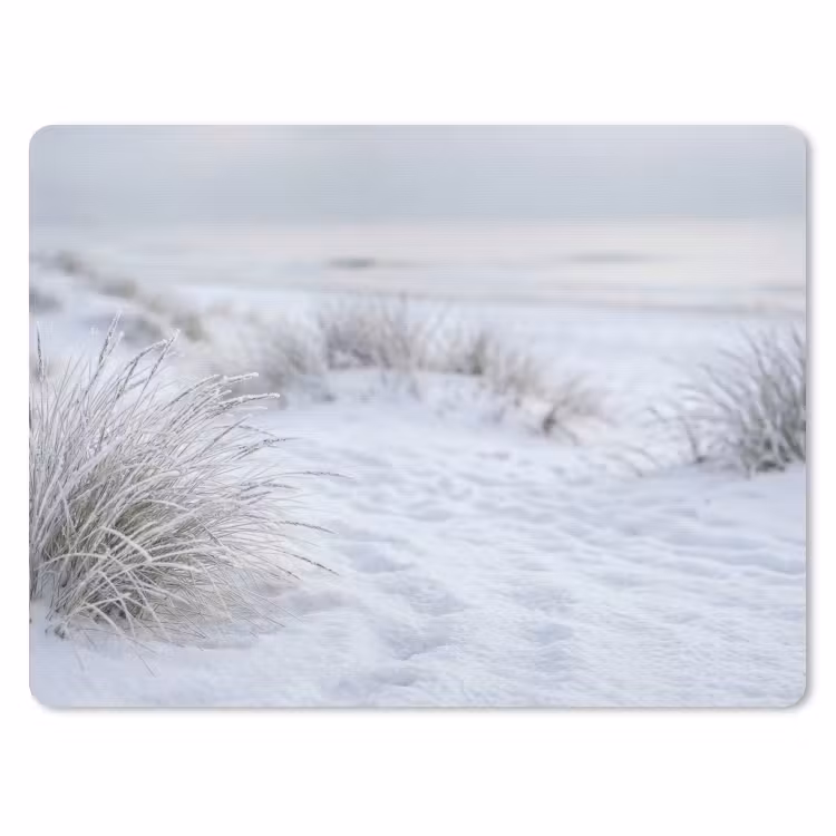 Duinen - Sneeuw - Strand - Winter - Serene muismat rubber klein -3d