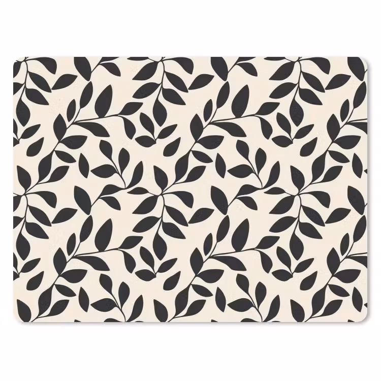 Elegant - Patroon - Zwart - Beige muismat rubber klein 262 -3d