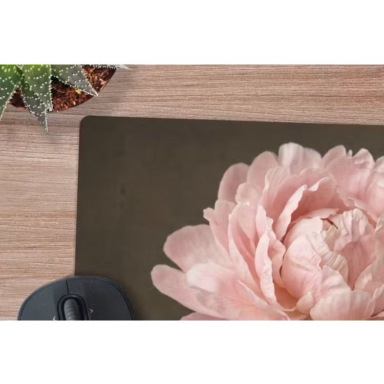 Gezicht - Roos - Roze muismat rubber klein -closeup