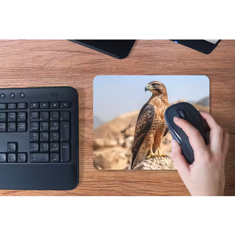 Valk - Vogel - Rots - Macht muismat rubber klein -toetsenbord
