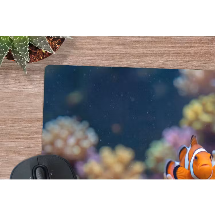Vis - Koraal - Onderwater - Oranje - Dieren muismat rubber klein -closeup