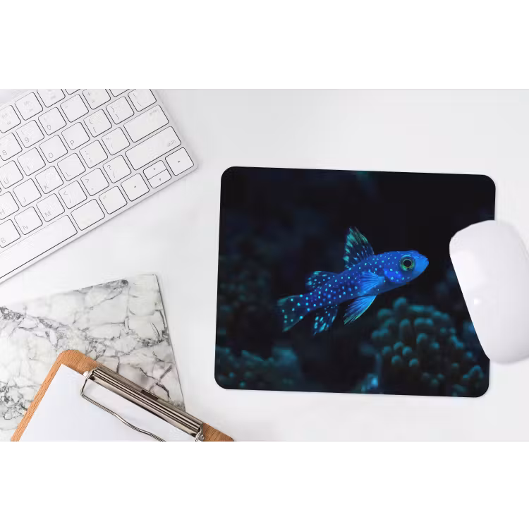 Vis - Stippen - Koraal - Blauw muismat rubber klein -witbureau