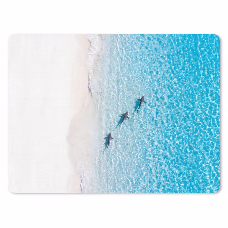 Vis - Oceaan - Strand - Turquoise - Natuur muismat rubber klein -3d