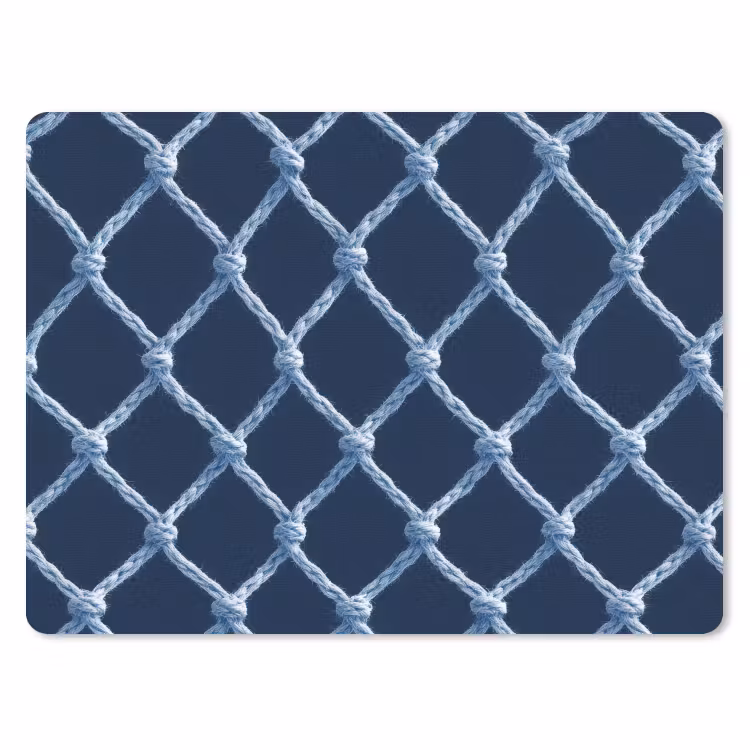 Visnet - Touw - Patroon - Marineblauw muismat rubber klein 262 -3d
