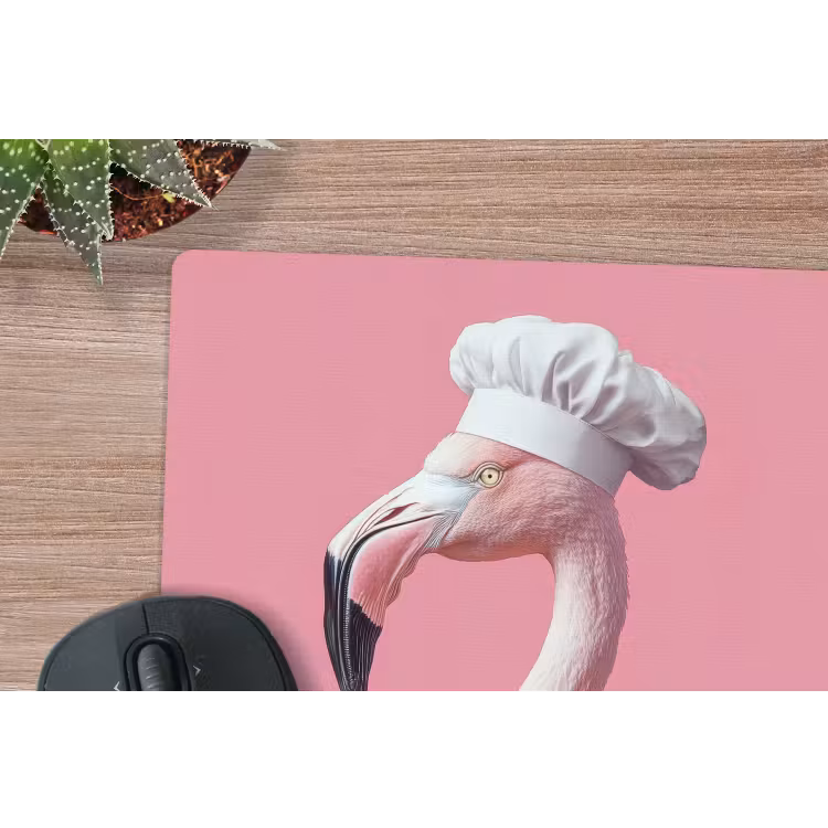 Flamingo - Roze - Koksmuts - Vogel muismat rubber klein -closeup