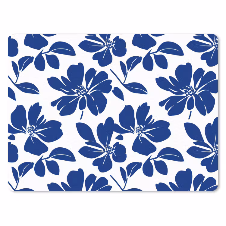 Floraal - Modern - Blauw muismat rubber klein 262 -3d