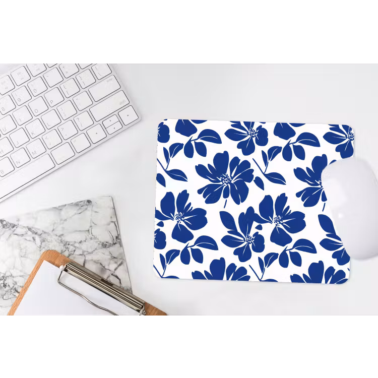 Floraal - Modern - Blauw muismat rubber klein 262 -witbureau