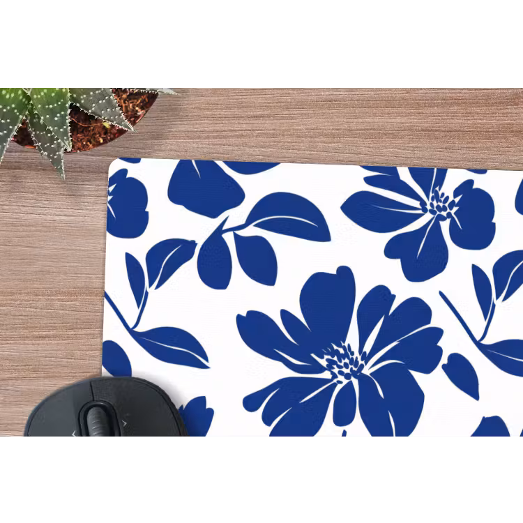 Floraal - Modern - Blauw muismat rubber klein 262 -closeup