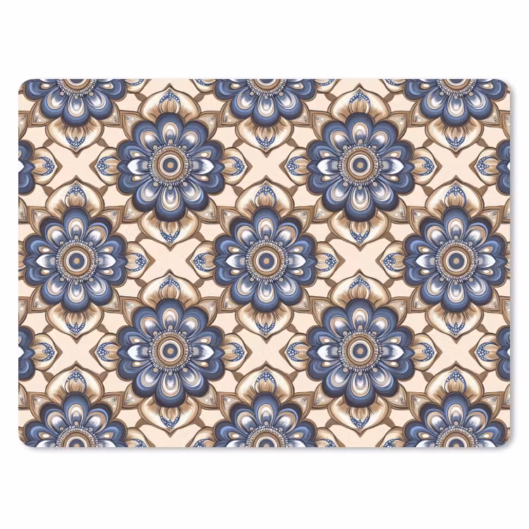 Floraal - Ornament - Blauw muismat rubber klein 262 -3d