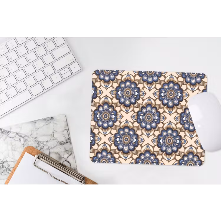 Floraal - Ornament - Blauw muismat rubber klein 262 -witbureau