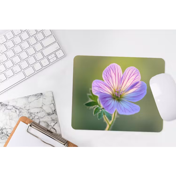 Bloem - Close up - Paars muismat rubber klein -witbureau