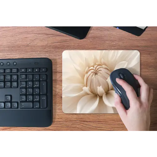 Bloem - Dahlia - Wit muismat rubber klein -toetsenbord