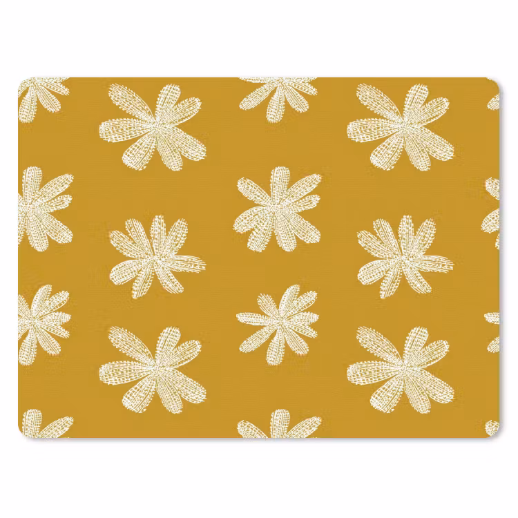 Bloem - Speels - Okergeel muismat rubber klein 262 -3d