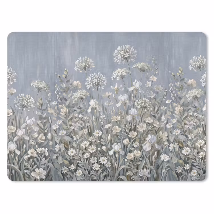 Bloemen - Botanisch - Blauw muismat rubber klein -3d