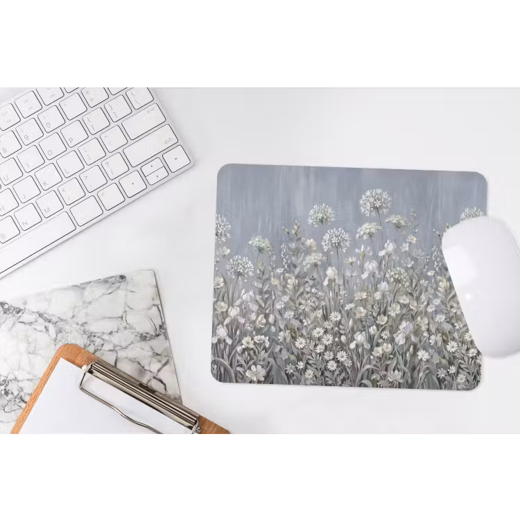 Bloemen - Botanisch - Blauw muismat rubber klein -witbureau