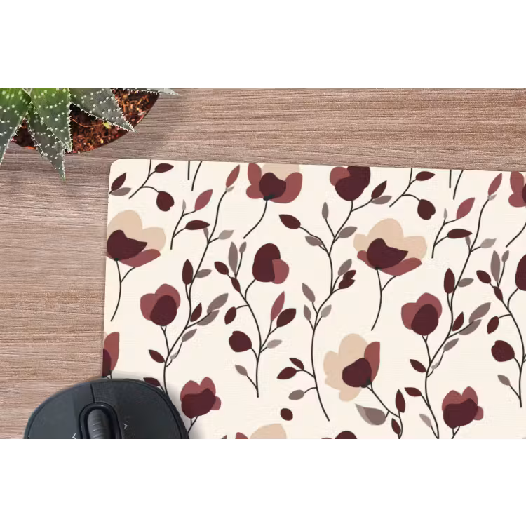 Bloemen - Botanisch - Bordeaux muismat rubber klein 262 -closeup