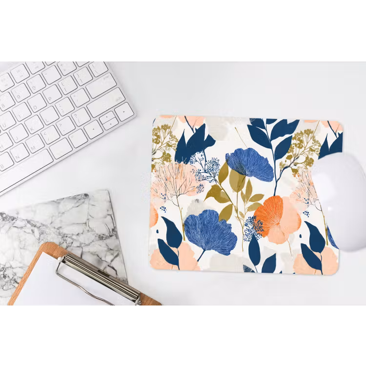 Bloemen - Botanisch - Kleurrijk muismat rubber klein 262 -witbureau