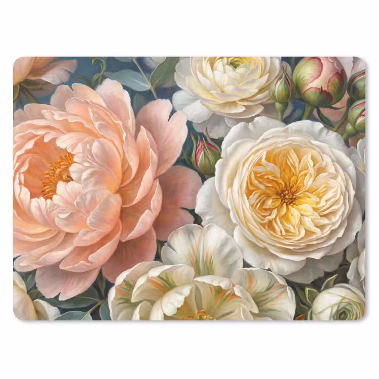 Bloemen - Boeket - Natuur - Klassiek - Kleurrijk muismat rubber klein -3d