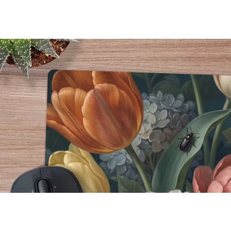 Bloemen - Boeket - Natuur - Klassiek - Donker muismat rubber klein -closeup