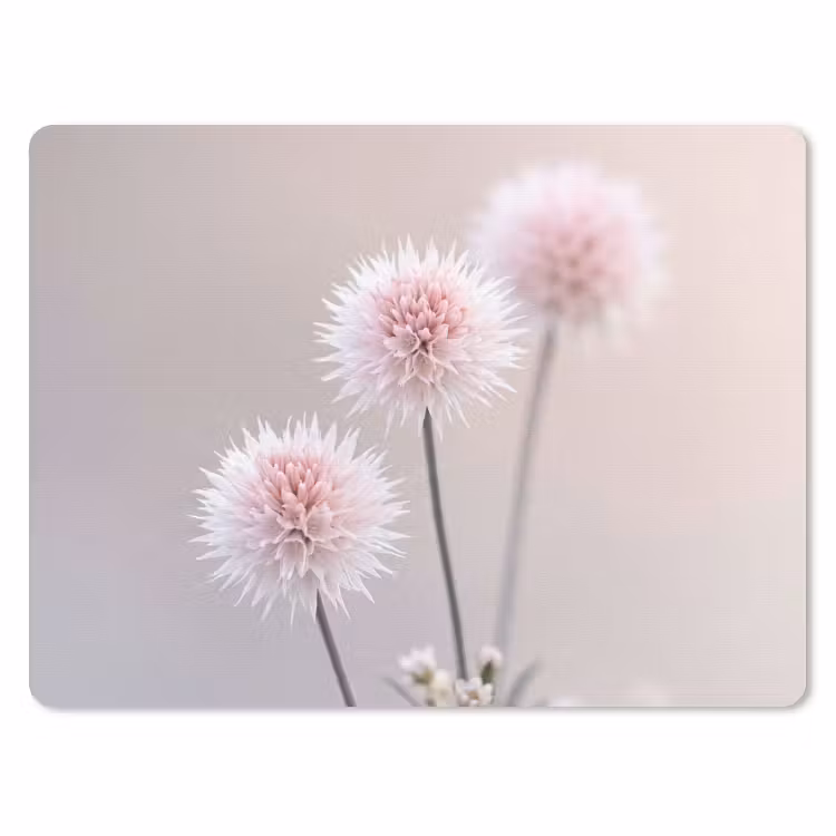 Bloemen - Bollen - Roze muismat rubber klein -3d