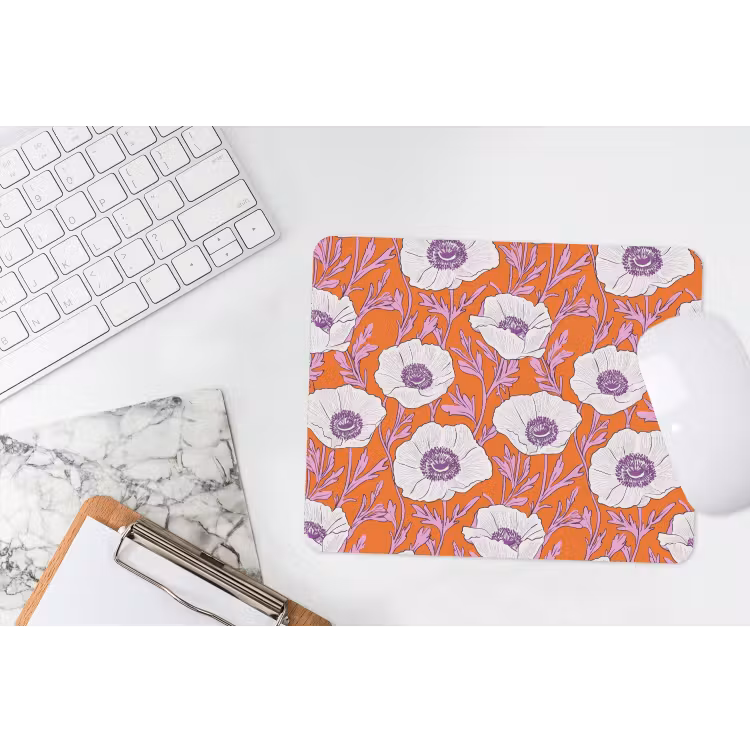 Bloemen - Grafisch - Oranje muismat rubber klein 262 -witbureau