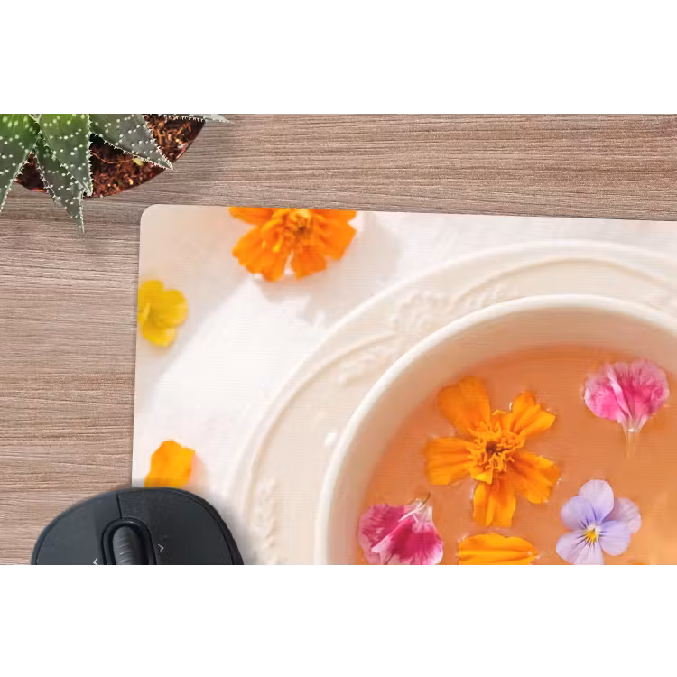 Bloemen - Kop - Natuur - Kleurrijk - Zomer muismat rubber klein -closeup