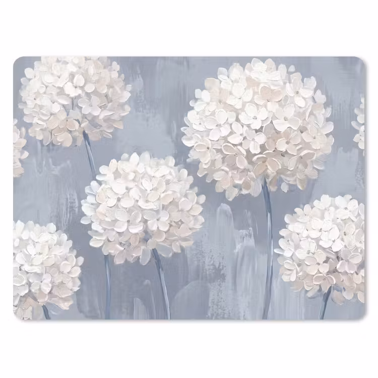 Bloemen - Illustratie - Blauw muismat rubber klein -3d
