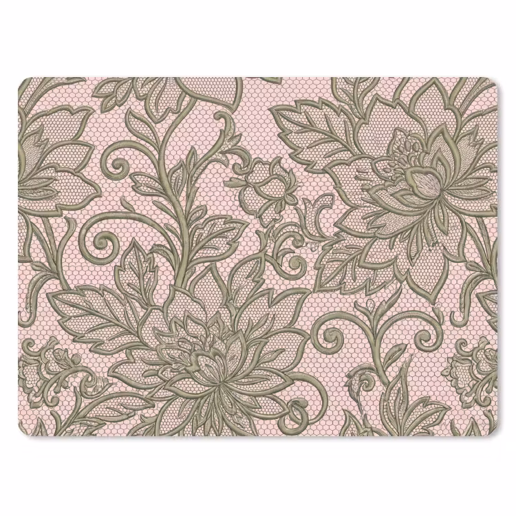 Bloemen - Kant - Patroon - Klassiek - Groen muismat rubber klein -3d