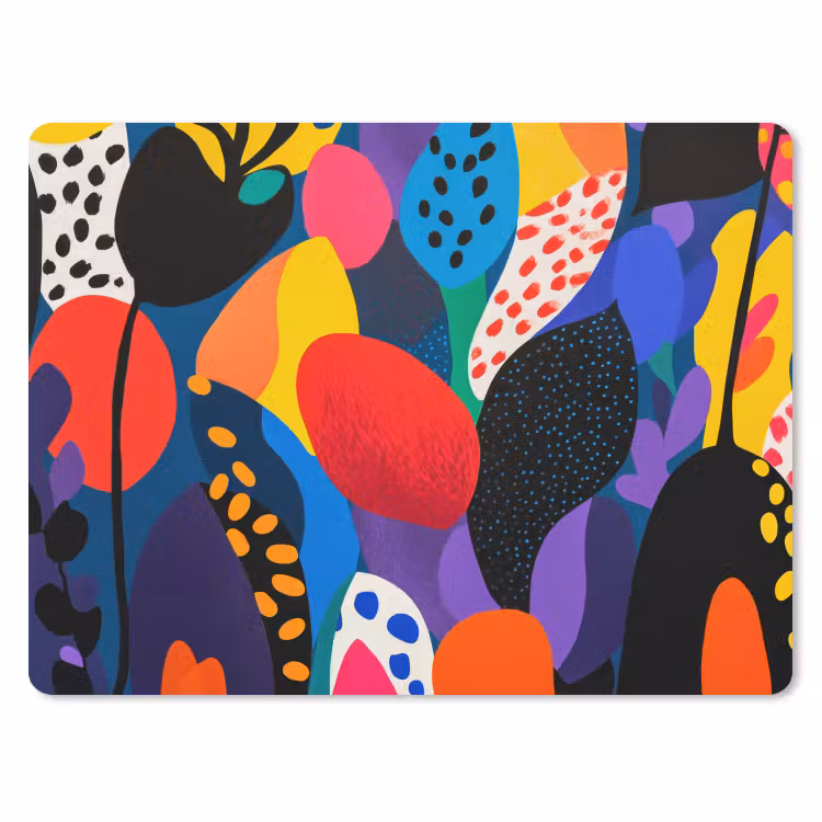 Bloemen - Bladeren - Abstract - Rood muismat rubber klein -3d