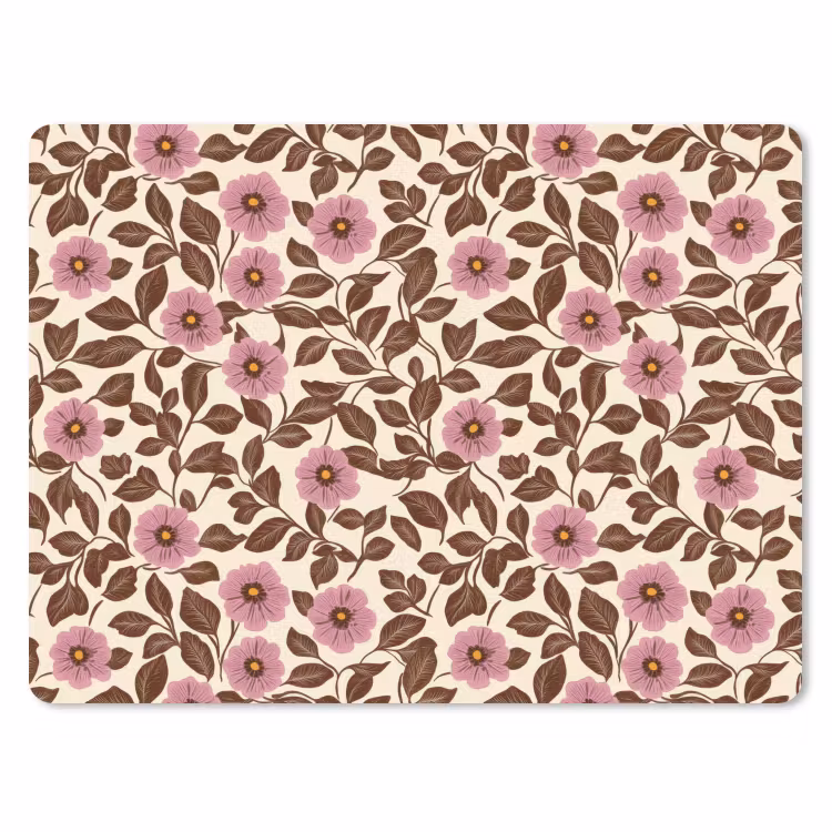 Bloemen - Bladeren - Kleurrijk muismat rubber klein 262 -3d