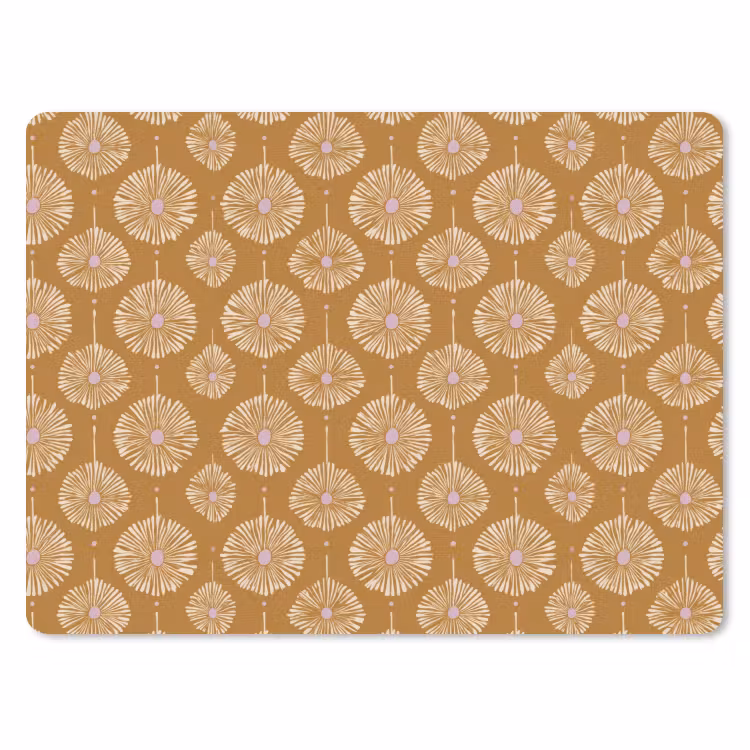 Bloemen - Modern - Oker muismat rubber klein 262 -3d