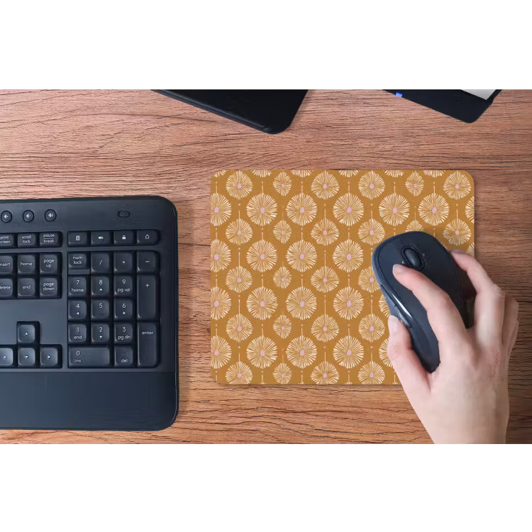 Bloemen - Modern - Oker muismat rubber klein 262 -toetsenbord