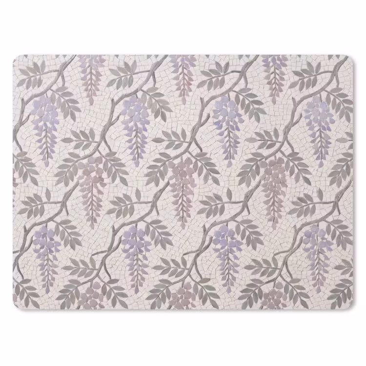Bloemen - Mozaïek - Natuur - Patroon - Paars muismat rubber klein -3d