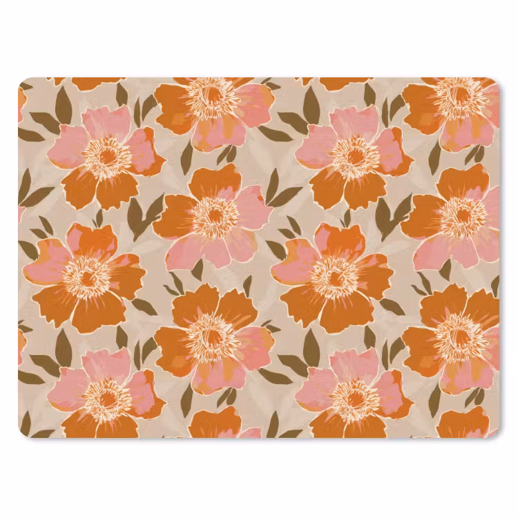 Bloemen - Motief - Retro muismat rubber klein 262 -3d