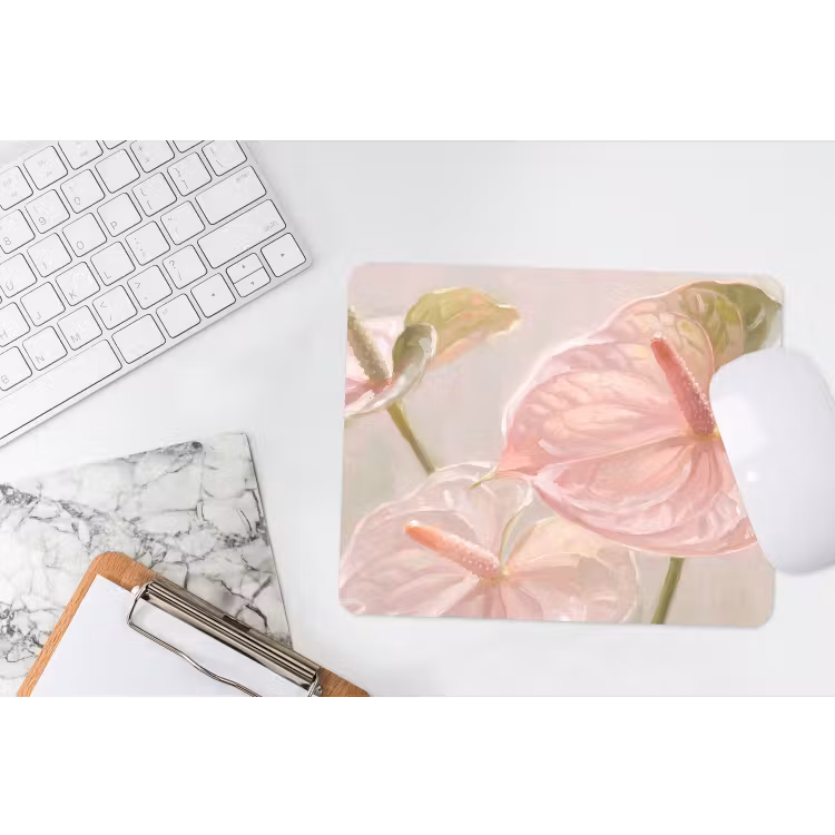 Bloemen - Pastel - Abstract - Natuur - Groen muismat rubber klein -witbureau