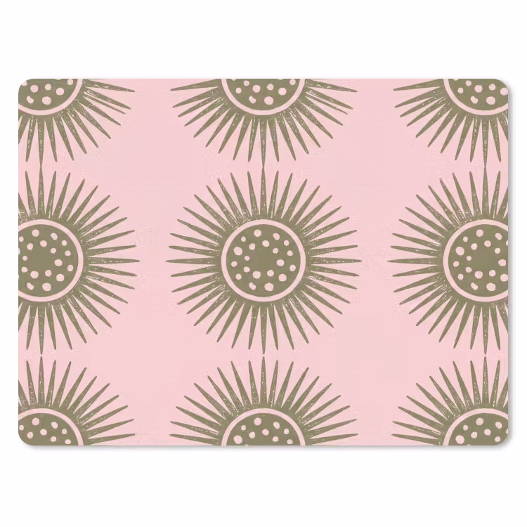 Bloemen - Patroon - Abstract - Roze - Groen muismat rubber klein -3d