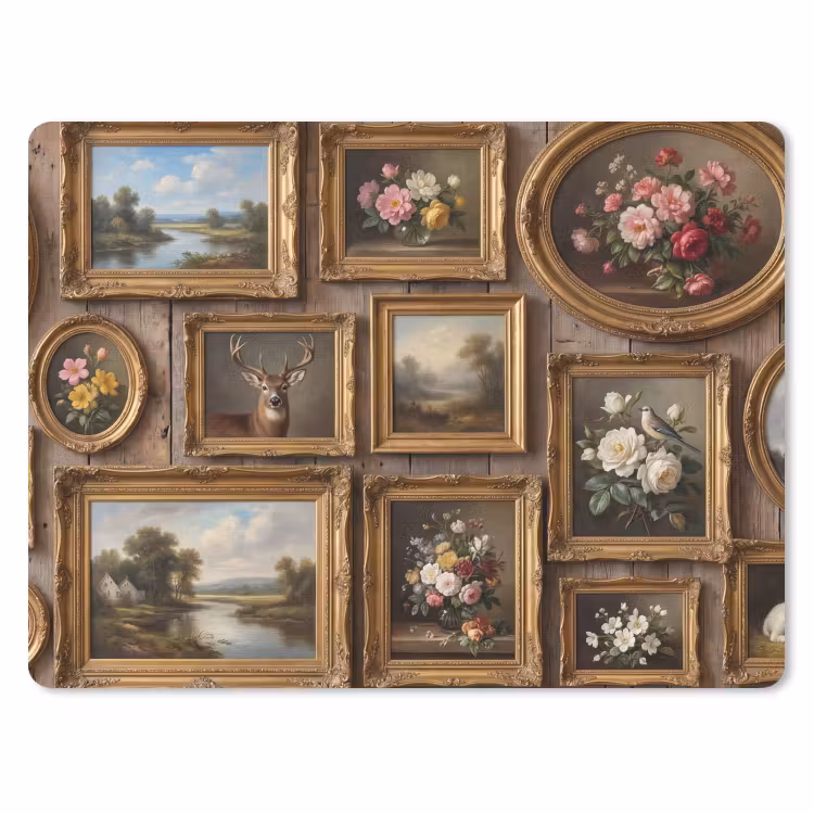 Bloemen - Rozen - Klassiek - Vaas - Kleurrijk muismat rubber klein -3d